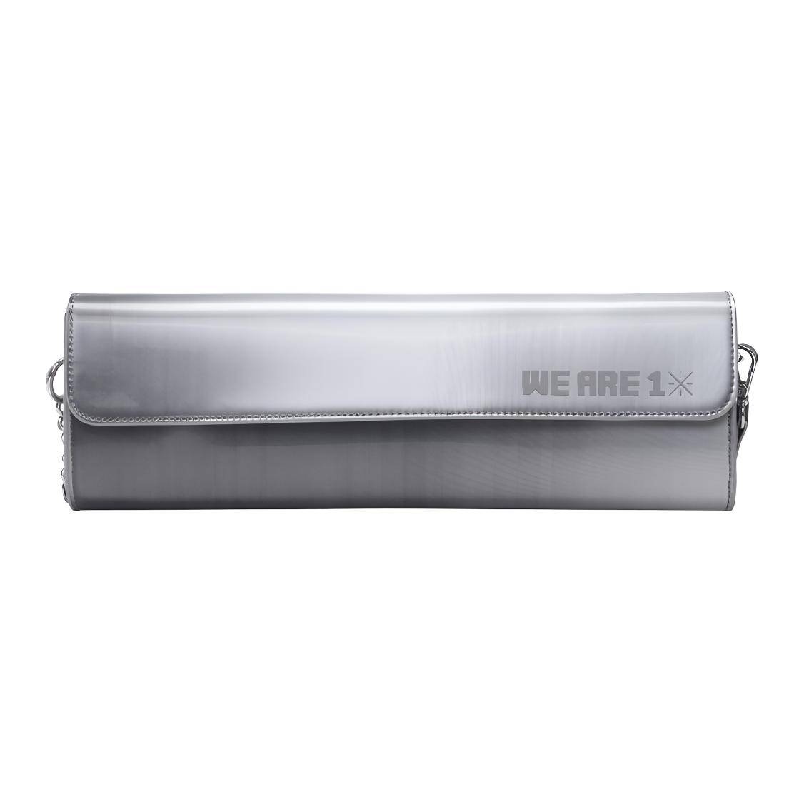 Li Ning X Glare Collaboration Solid Color Sports Fashion Synthetic Leather Crossbody Bag Unisex bags Silver-Gray ABDS321-3 Silver Gray