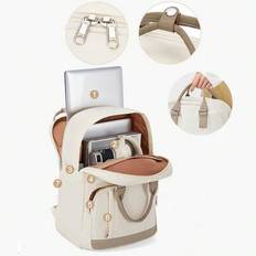 Travel Backpack For Men, Carry On Backpack As Personal Item Airline Approved, 14/15.6 Inch Anti Theft Laptop Backpack Carry On Backpack For Airplane W - Beige