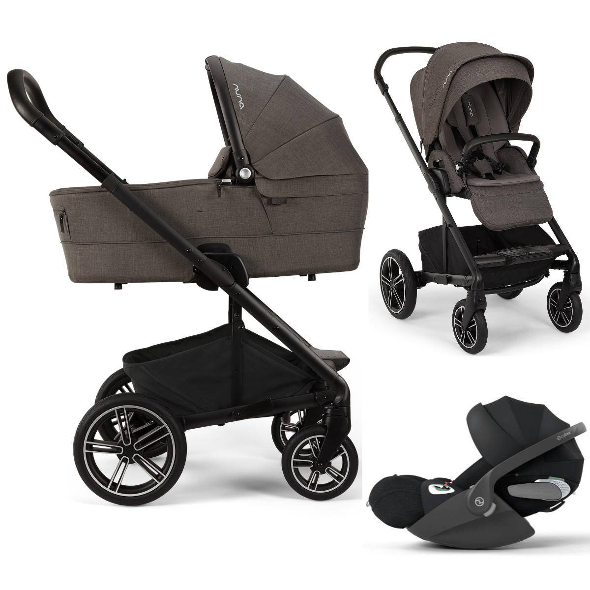 Nuna MIXX Next Pram Set 3 in 1 incl. Cybex Cloud T i-Size - Chestnut