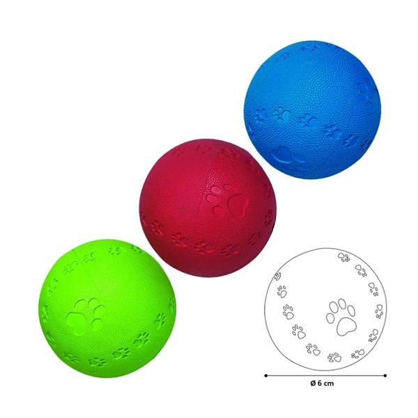 Hundleksak gummiboll med pip 6cm