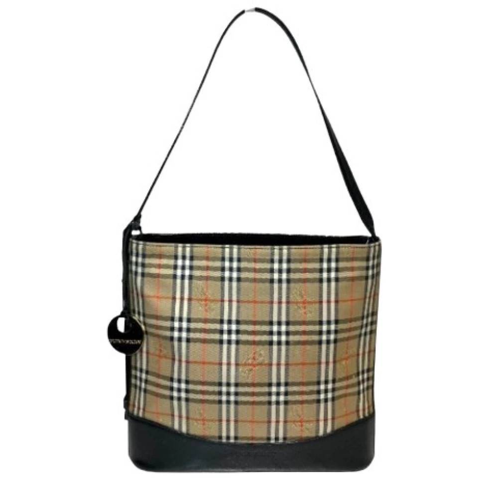 Burberry Vintage - Pre-owned Check Leather Canvas Shoulder Bag Vintage - Dam - ONE Size - Läder