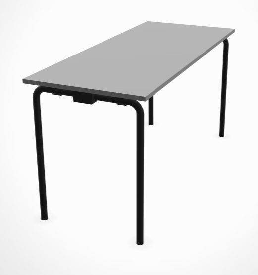 Tube Basic Square Foldebord - Flere størrelser og farver! L:180 x B:80 cm Lys grå HPL Laminat Sort.