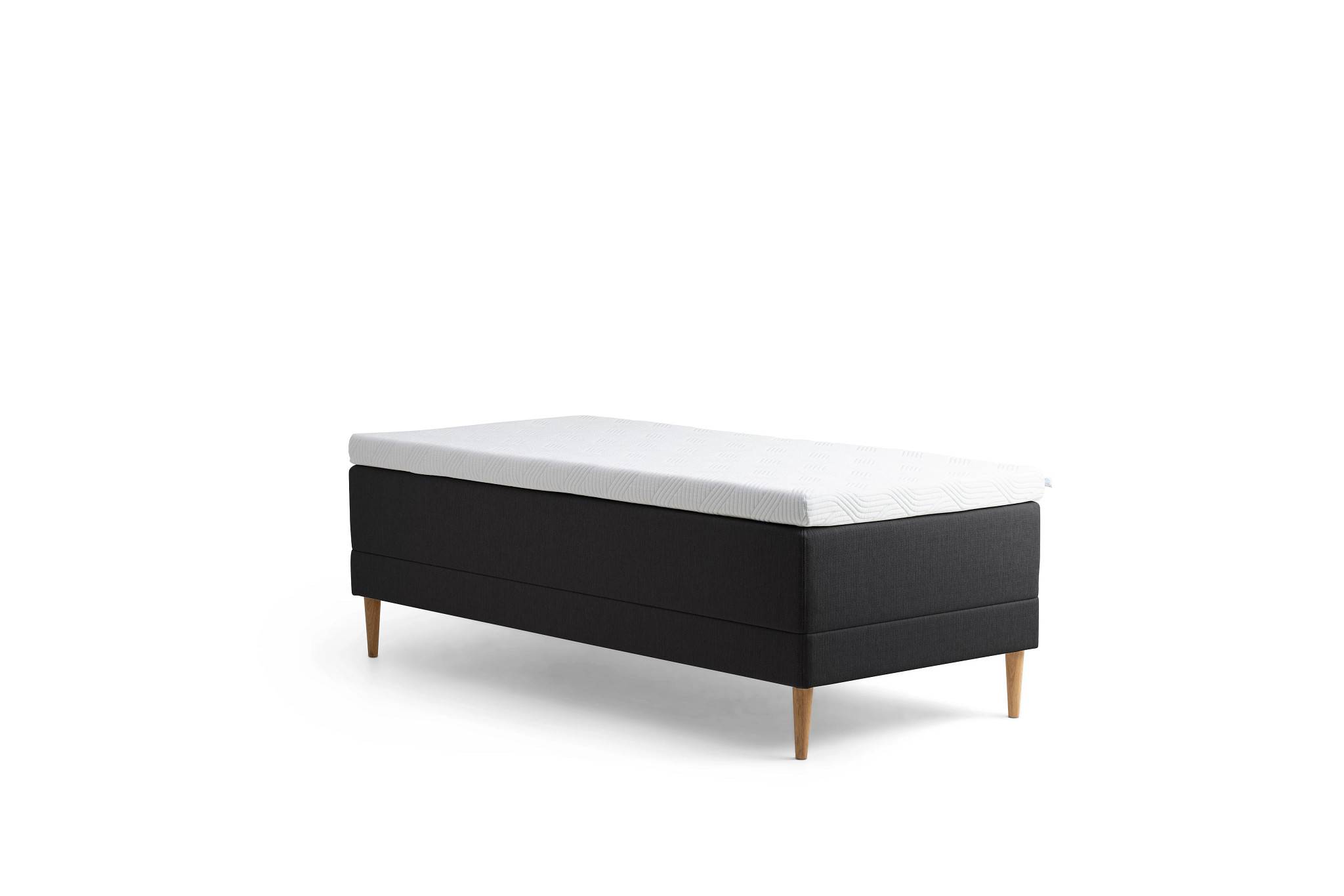 Tempur - Promise Ramsäng Dark Grey 90x200 ProLuxe SmartCool 10cm Medium Metallben Krom 19cm från Sleepo - Grå (90x200cm)