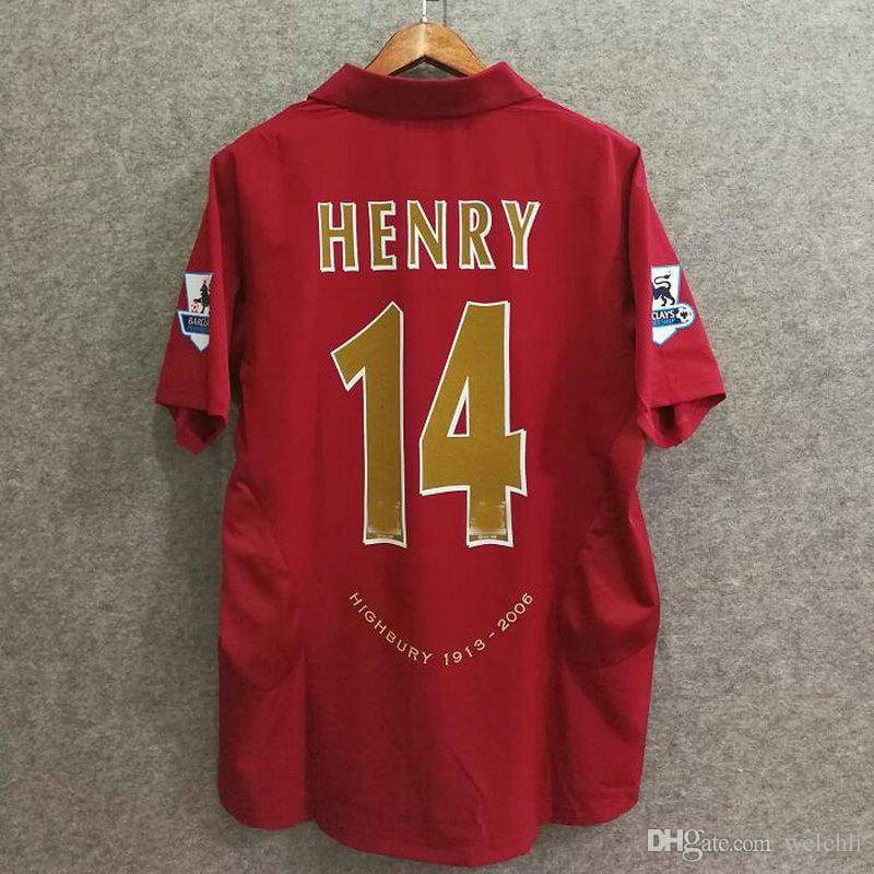 Retro Arsenal Football Jersey 2004-2008 Henry Bergkamp Vieira Fabregas Vintage Soccer Shirt Unisex Adult