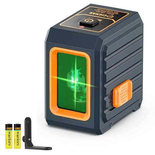Laser Wasserwaage, CIGMAN Grüner Kreuzlinienlaser Selbstnivellierend Linienlaser, 30m Arbeitsreichweite, 360° Umschaltbar Vertikale/Horizontale Laser IP54 Wasserschutz inkl. 2*AA Batterien, CM-G01