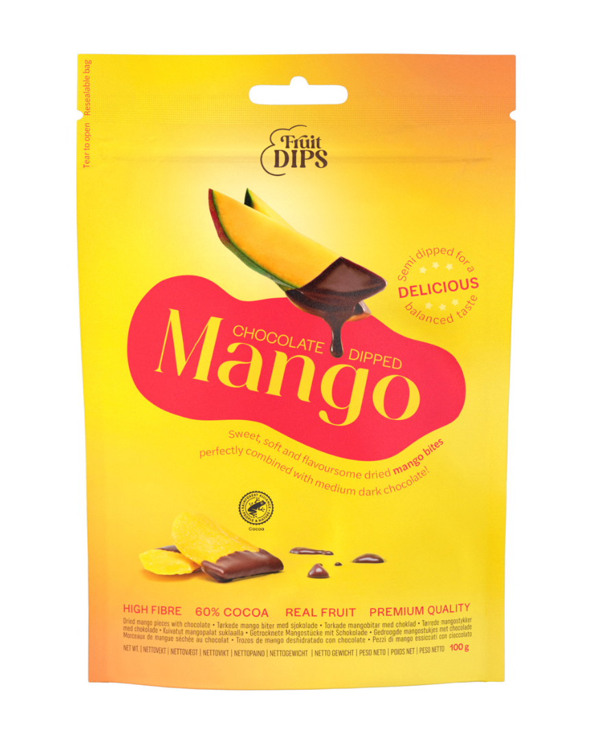 Tørret Mango - Chocolate Dipped.
