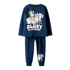NAME IT Nattøj 'NMNAMU BLUEY'  navy / orange / sort / hvid