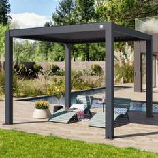 3x3m Pergola, lameltag, antracitgrå - (400125)