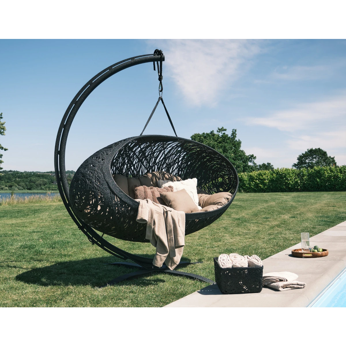 Unknown Nordic Bios Alpha Hanging Lounger - Inkl. Hynde & Pudesæt - Sort