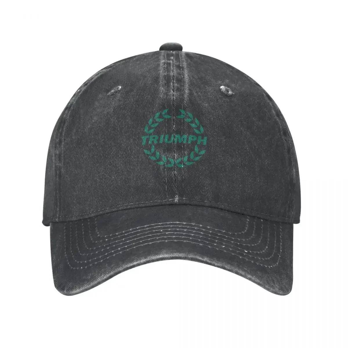 Vintage Triumph Logotyp Baseballkepsar Mode Denimhattar Utomhus Justerbar Keps Sport Baseball Cowboyhatt för Män Kvinnor cm rosa röd färg