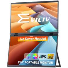 EVICIV Laptop-Bildschirm, 39,6 cm (15,6 Zoll), doppelter Monitor, tragbar, stapelbar, faltbar, 1080p, 100% sRGB erweiterbar, Dreifach-Bildschirm, VESA-kompatibel (Wins, Mac)