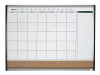 (ComputerSalg) Nobo lille magnetisk whiteboard planner med kork opslagstavle 585x430mm Hvid - (6 stk.)