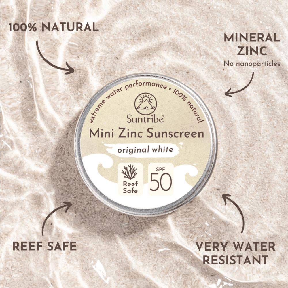 Suntribe - Økologisk Solcreme Til Ansigt & Sport Solcreme SPF 50 - Hvid - 15 G.