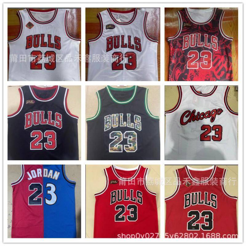 Chicago Bulls 23 Michael Jordan Retro Basketball Jersey Championship Edition Embroidered Cotton Sports Uniform