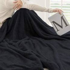 Fleece Blanket Flannel 280GSM- Oeko-TEXÂ® Certified -Fleece Blanket For Sofa And Bed, Flannel Fitted Sheet, Soft Blanket - Black - 150x200cm,220x240cm,230x270cm,130x150cm