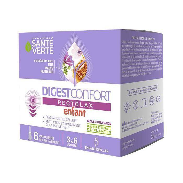 Santé Verte DIGEST CONFORT RECTOLAX BARN Matsmältning 6 kanyler