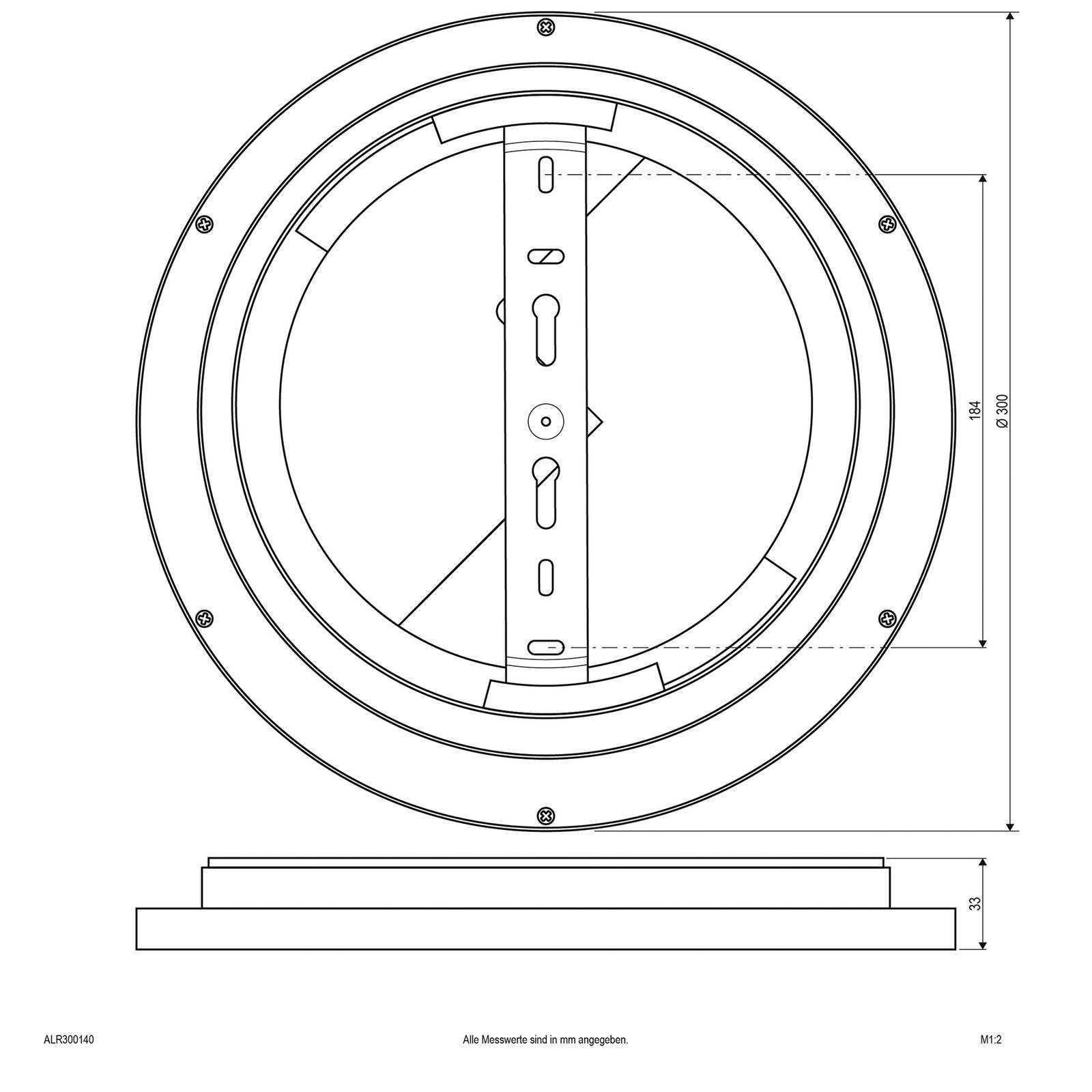 EVN ALR LED-panel vit 15W Ø30cm 4.000K ALR, dimbar, Vitt / opal, Arbetsrum / kontor, Syntetmaterial, Modern
