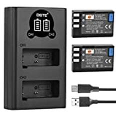 DSTE EN-EL9A EN-EL9 ersättningsbatteri (2-pack) och smart LED-dubbel USB-laddare kompatibel med Nikon D40 D40x D60 D3000 D5000