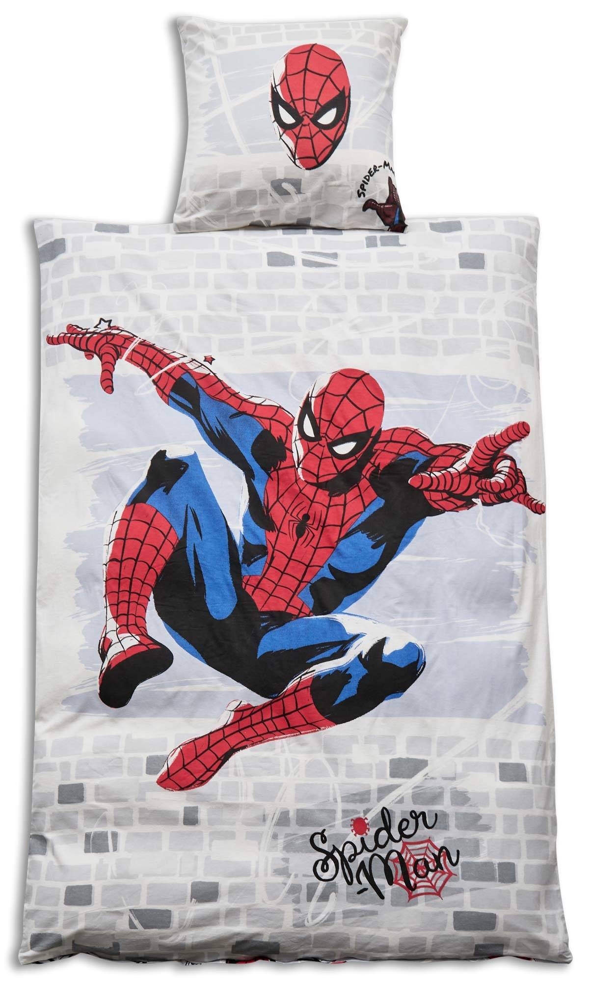 Spiderman sängkläder - 100% Sängkläder i flanell - Barnsängkläder 140x200 cm - Multi (140x200 cm)
