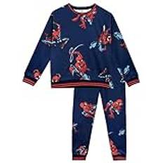 Marvel Pojkars Spiderman Outfit | Pojkars Tröja och Joggingbyxor Matchande Set | Spiderman Träningsdräkt För Barn | Officiell Spiderman Merchandis Blå 104