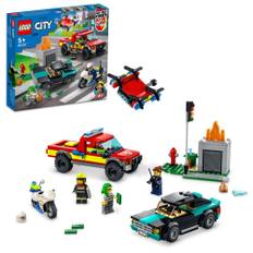 LEGO City Fire Rescue Police Chase 60319 Toy Block Present Fire Fire Police Rescue Boys Girls Ages dispatched! & 5+