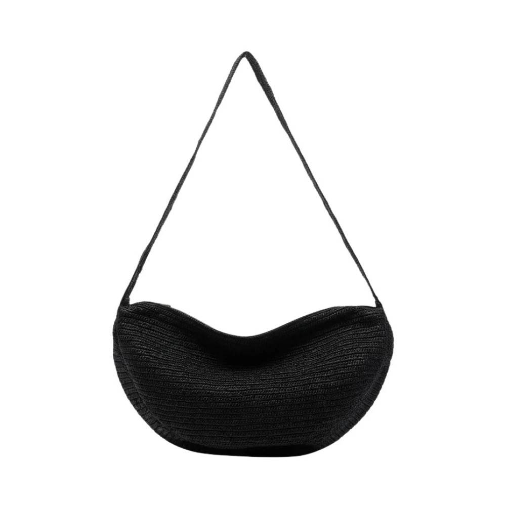 Ibeliv Clip Skuldertaske med Lynlås - Tasker - Dame - Sort - ONE SIZE - Uld
