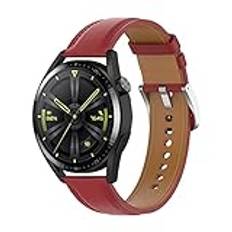 KUTEWEU Läderarmband för Galaxy Watch 6 40 mm 44 mm/Galaxy Watch 6 Classic 43 mm 47 mm, 20 mm klassiskt ersättningsband läderarmband för Garmin Vivoactive 5/Garmin Active 5/Garmin Venu, Läder