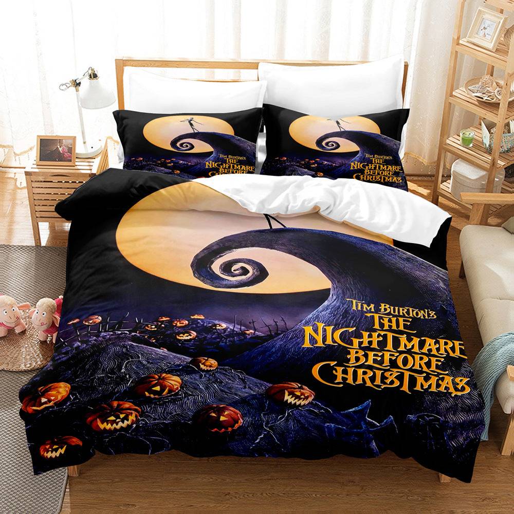 Halloween Series Bed Sheet Holiday Bedding Three-piece Set - 4style / 70 × 133