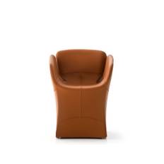 Moroso - Bloomy Chair,Leather Cat. Z B0234 Cirè Spice - Matstolar - Patricia Urquiola - Orange - Läder/Metall/Skum/Plast