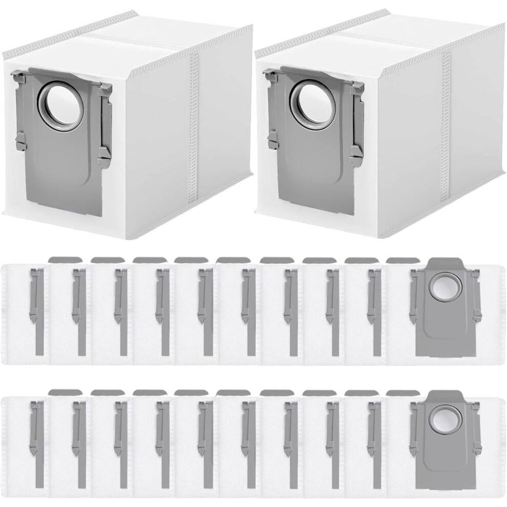 22 stk. støvsugerposer kompatible med Roborock QV 35A/Qrevo S5V/Saros 10/10R/Q Revo/Qrevo S/Qrevo Pro/Qrevo MaxV/Qrevo Master/Qrevo Plus/S8