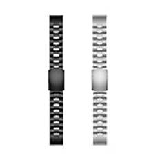 Titanlegering for Y Rostfritt Sateel Klockband for Garmin for Fenix ​​7X 7För 6 6x Pro for 5x Plus Band Band for MARQ For Enduro Bälte Armband (Color : Black, Size : For Fenix 6 Pro)