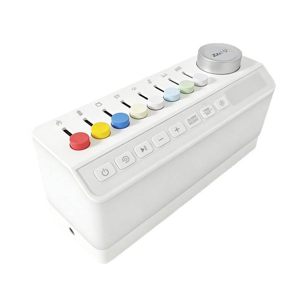 White Noise Machine with Speaker Alarm Clock Dimmable Night Light 8 Mixable Sounds Sleep Timer for Kids Adults