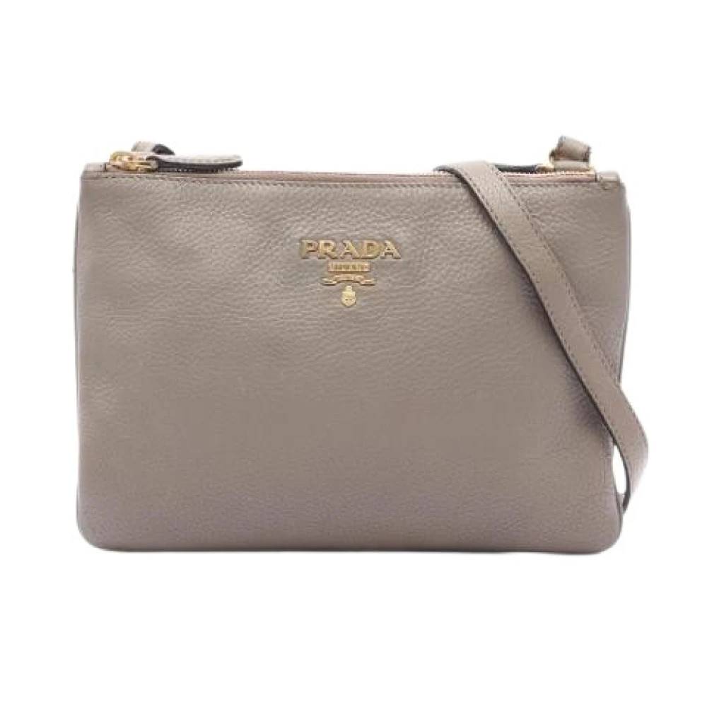 Prada Vintage Pre-owned Vintage Crossbody Bag - Vintage - Dame - Grå - ONE SIZE - Uld