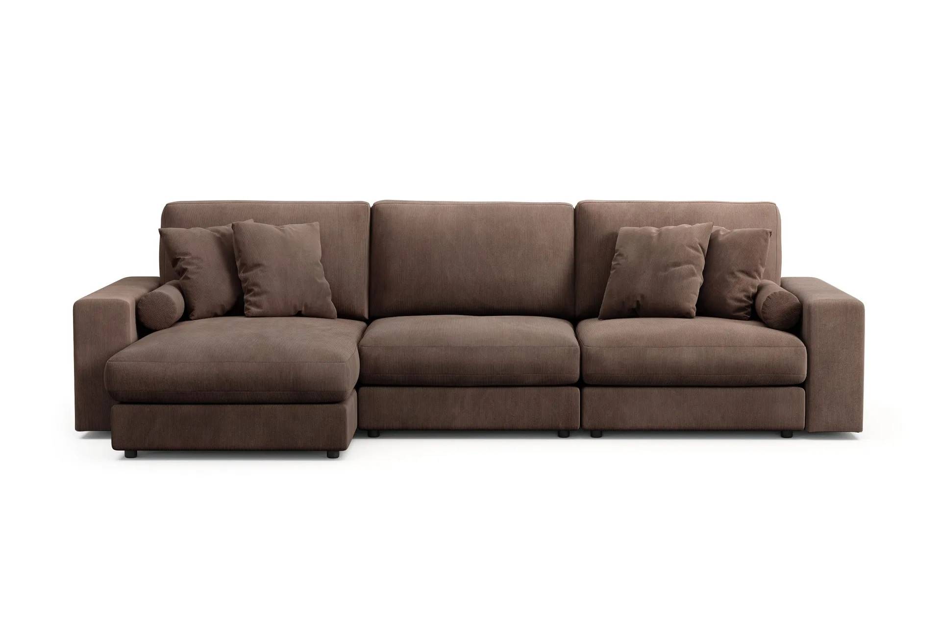 Adelsö by Gynning 5-sits Vändbar L-formad Djup Divansoffa i Manchester - Brun & schäslongsoffa Andrarum
