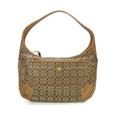 Coach Pre-owned, Pre-owned, Dam, ONE Size, Läder, Förägd canvas hobo-väska