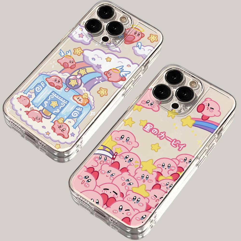 Pink K-Kirbys Phone Case for iPhone 17 Air 16 15 14 Plus 13 12 11 Pro Max X Xs XR 8 e Soft TPU Transparent Cover
