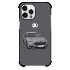 Skoda Phone Case For iPhone Samsung Galaxy Pixel OnePlus Vivo Xiaomi Asus Sony Motorola Nokia - Skoda Octavia On Gray Background