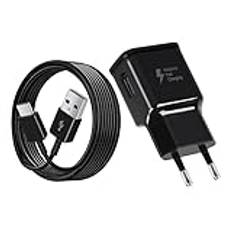 USB Laddare Med 1,5m USB C Laddkabel för Samsung Galaxy A15 A14 A13 A04s A05s A71 A55 A54 A53 A42 A35 A34 A33 A25 A23 M53 M34 M13 S8 S9 S10 S20 Plus S10e, Snabbladdare Typ C Snabbladdningskabel