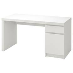 IKEA - MALM skrivebord, hvid, 140x65 cm
