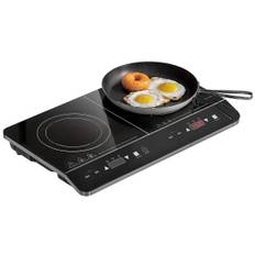 Induktionshäll häll 2 plattor bärbar induktionshäll med 8 effektnivåer och 10 temperaturnivåer, 3500 W, barnsäkerhetslås, timer,