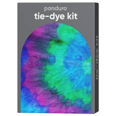 Tie-dye kit – 3×85 ml akvarel-tekstilfarve grøn, blå, lilla + handsker og elastikker