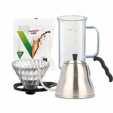 La Cafetière Vattenkokare 0,6 L Svart och Hario glasdripper, Craft Science Mätkanna och Pappersfilter