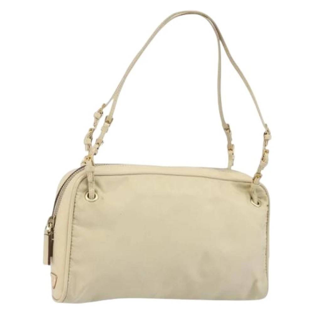 Prada Vintage Pre-owned Vintage Nylon Håndtaske - Vintage - Dame - Beige - ONE SIZE - Nylon