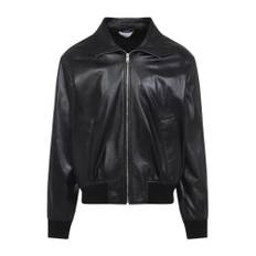Bottega Veneta, Jacka, Herr, XL, Läder, Lyxig Svart Läderrock Aw25