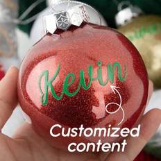 Custom Print Christmas Ornaments, DIY Juldekorationer, Personliga namn Julgranskulor, Juldekorationer, Customized Namn Sticker Julgranskulor, Namn Sti - Multifärgad (Vit,röd,guld)