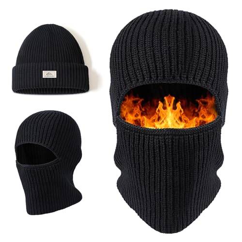 TAGVO Balaclava vinter för män kvinnor, multifunktionell varm mössa mössa skidmask, lätt, vindtät och andningsaktiv balaclava ansiktshuva – två stilar, svart, one size