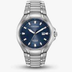 Citizen Mens Super Titanium Blue Date Dial Bracelet Watch BM7431-51L