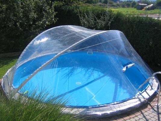 DOME, kuppel-cover til pool Ø5,5 (fritstående og nedgravet) - PoolOasen