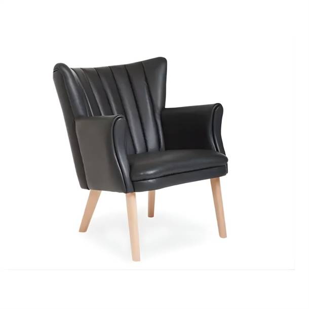 Skipper Furniture - Teddy stol / Sort Samoa læder