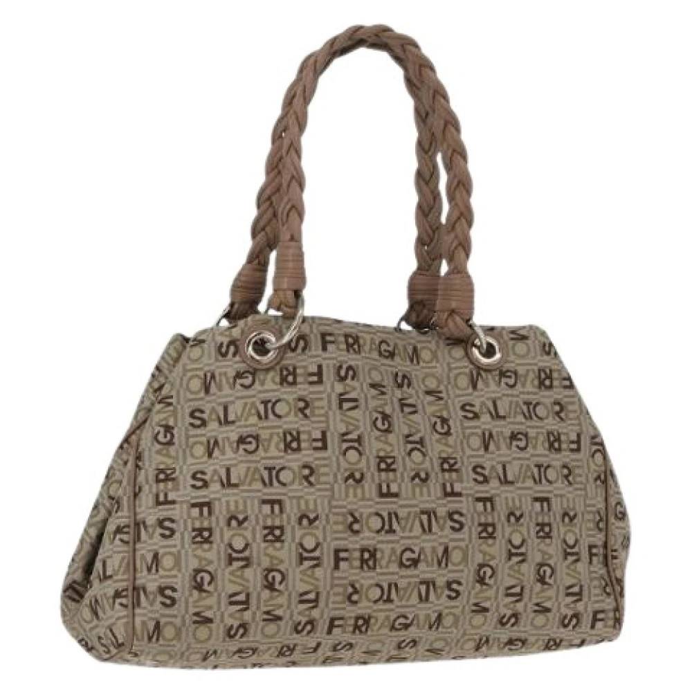 Salvatore Ferragamo Pre-owned - Pre-owned Canvas Tygväska Vintage - Dam - ONE Size -